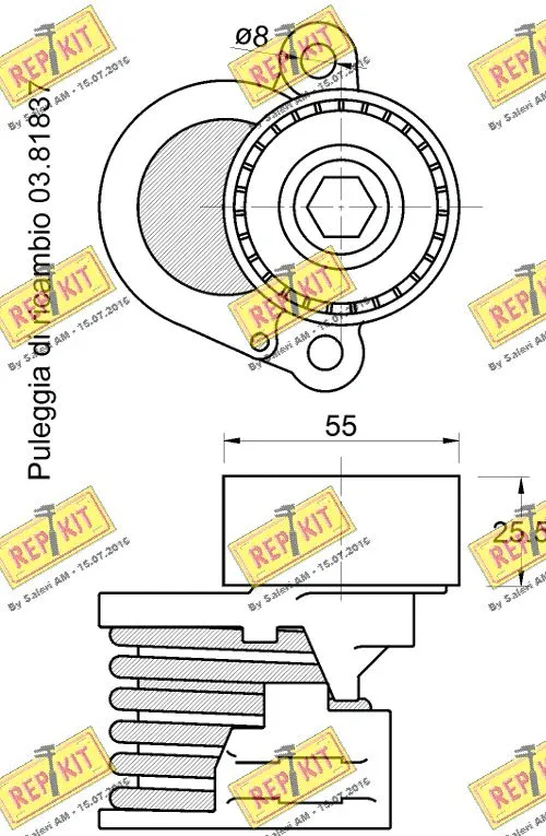 Belt Tensioner, V-ribbed belt