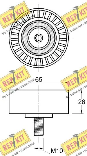 Deflection/Guide Pulley, V-ribbed belt