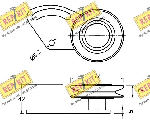 Deflection/Guide Pulley, V-ribbed belt