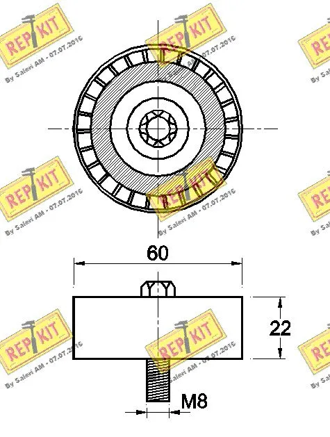 Deflection/Guide Pulley, V-ribbed belt
