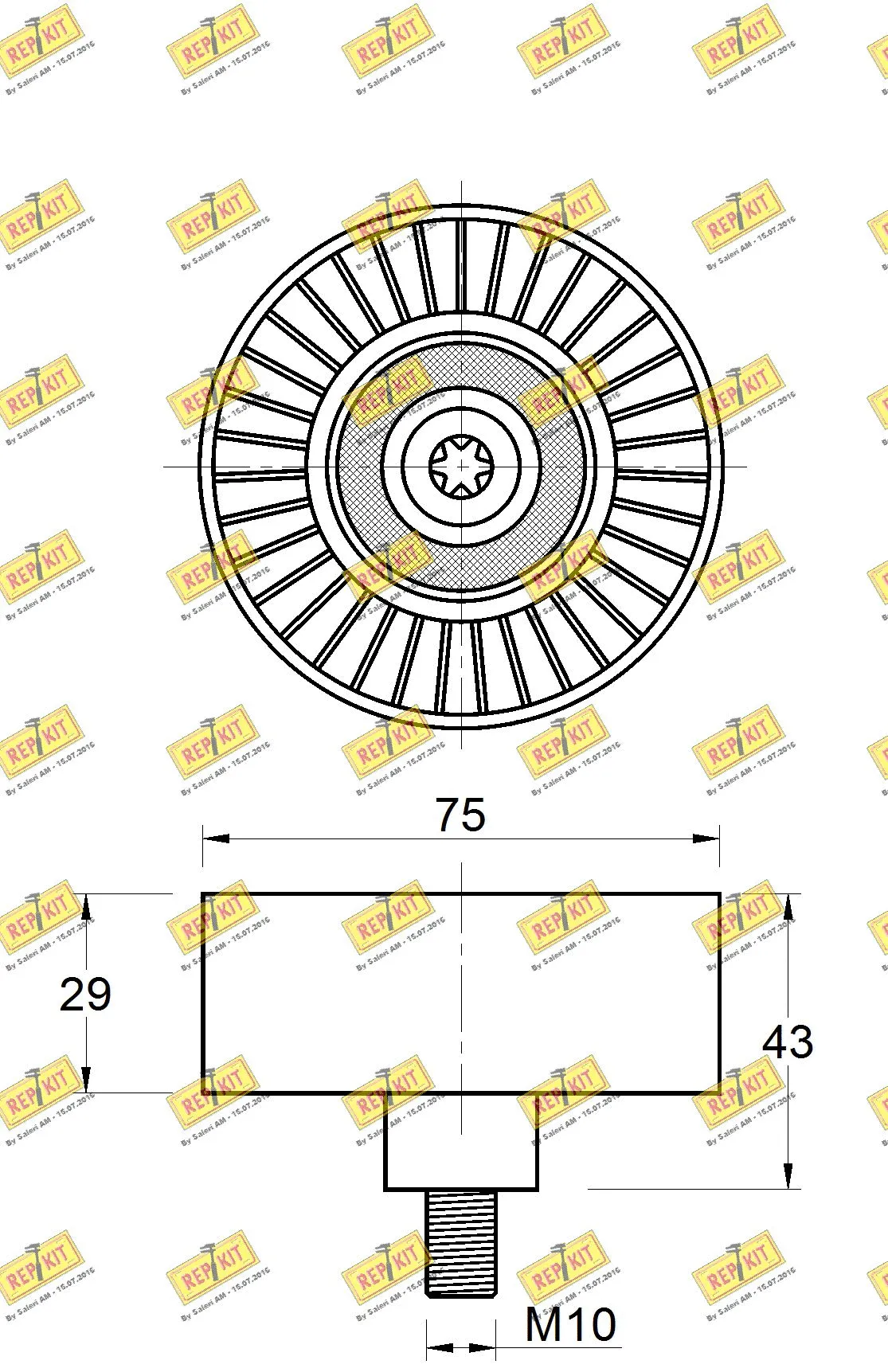 Deflection/Guide Pulley, V-ribbed belt