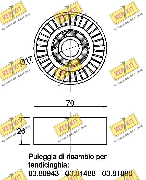 Deflection/Guide Pulley, V-ribbed belt