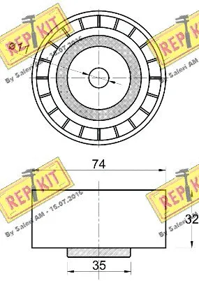 Deflection/Guide Pulley, V-ribbed belt