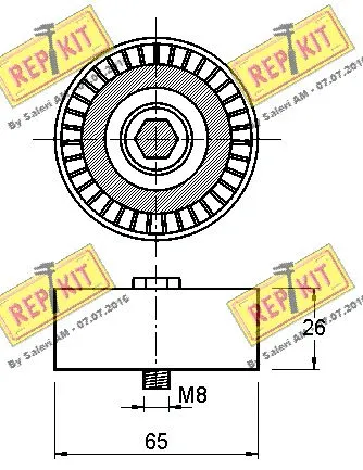 Deflection/Guide Pulley, V-ribbed belt