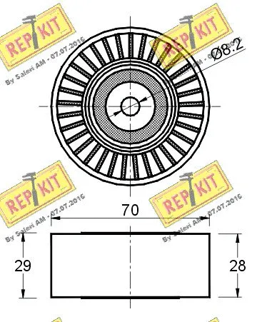 Deflection/Guide Pulley, V-ribbed belt