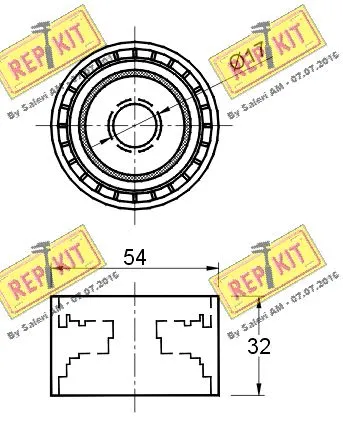 Deflection/Guide Pulley, V-ribbed belt