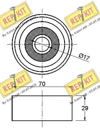 Deflection/Guide Pulley, V-ribbed belt