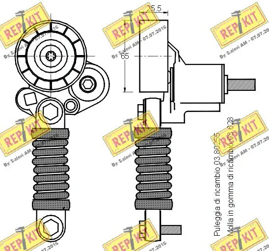 Belt Tensioner, V-ribbed belt