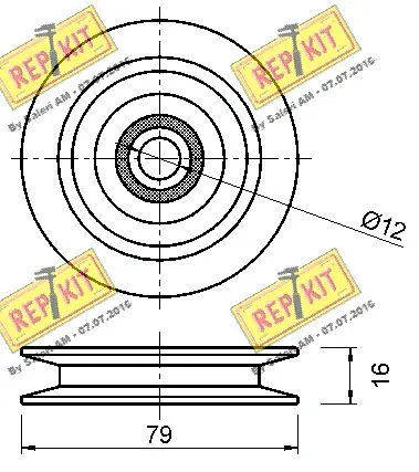 Deflection/Guide Pulley, V-ribbed belt