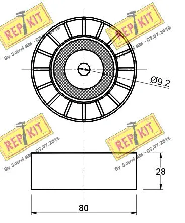 Deflection/Guide Pulley, V-ribbed belt