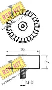 Deflection/Guide Pulley, V-ribbed belt