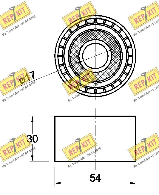 Deflection/Guide Pulley, V-ribbed belt