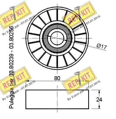 Deflection/Guide Pulley, V-ribbed belt