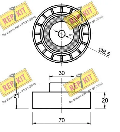 Deflection/Guide Pulley, V-ribbed belt