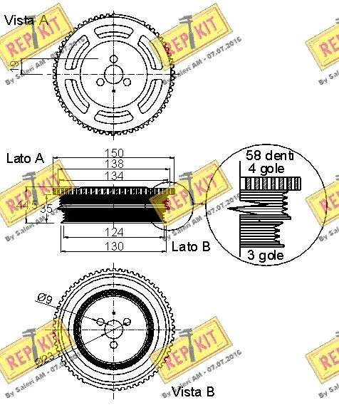 Belt Pulley, crankshaft