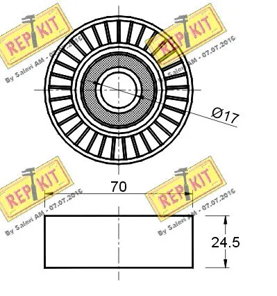 Deflection/Guide Pulley, V-ribbed belt