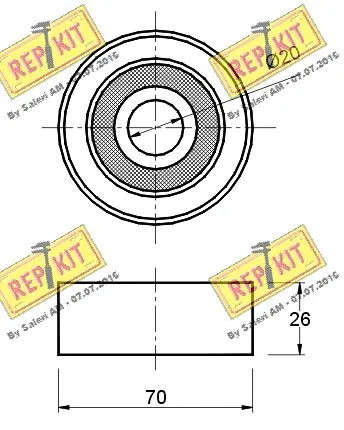 Deflection/Guide Pulley, V-ribbed belt