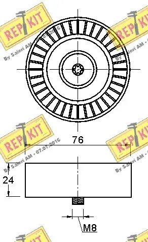 Deflection/Guide Pulley, V-ribbed belt