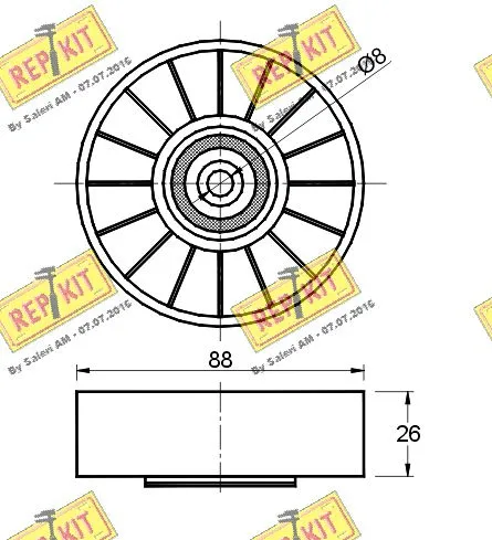 Deflection/Guide Pulley, V-ribbed belt