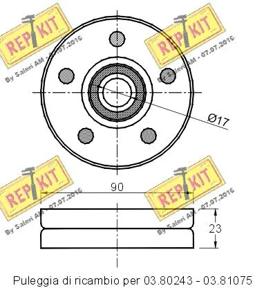 Deflection/Guide Pulley, V-ribbed belt
