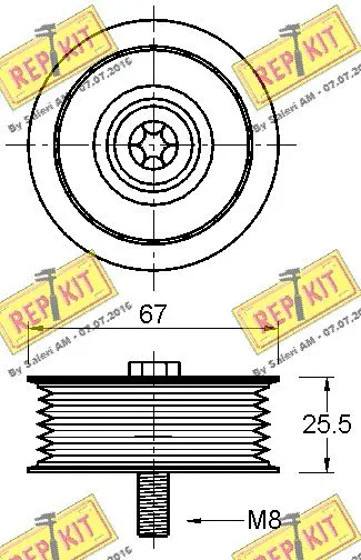 Deflection/Guide Pulley, V-ribbed belt