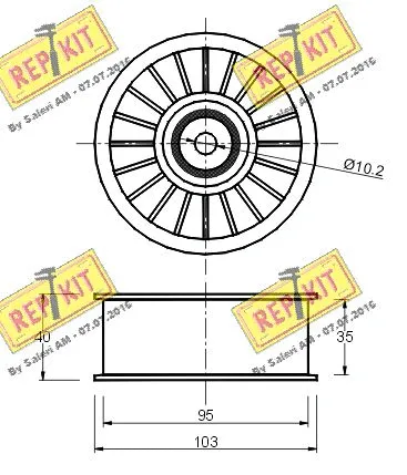 Deflection/Guide Pulley, V-ribbed belt