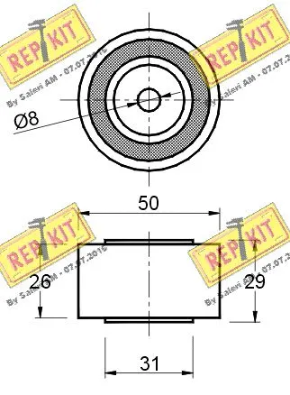 Deflection/Guide Pulley, V-ribbed belt