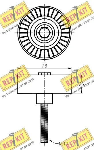 Deflection/Guide Pulley, V-ribbed belt