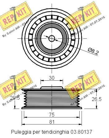 Deflection/Guide Pulley, V-ribbed belt