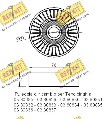 Deflection/Guide Pulley, V-ribbed belt