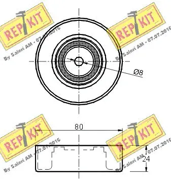 Deflection/Guide Pulley, V-ribbed belt