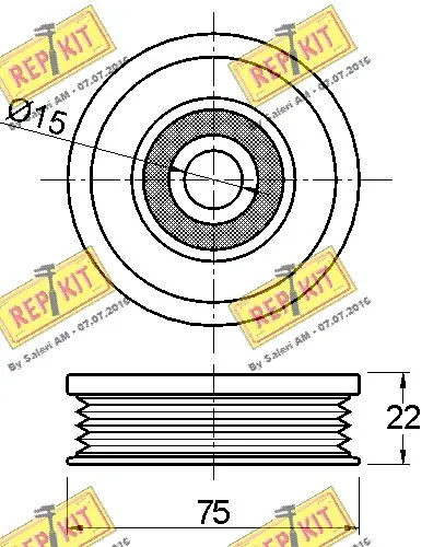 Deflection/Guide Pulley, V-ribbed belt