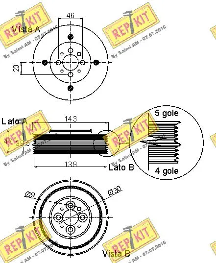 Belt Pulley, crankshaft
