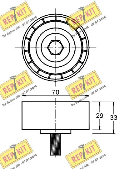 Deflection/Guide Pulley, V-ribbed belt
