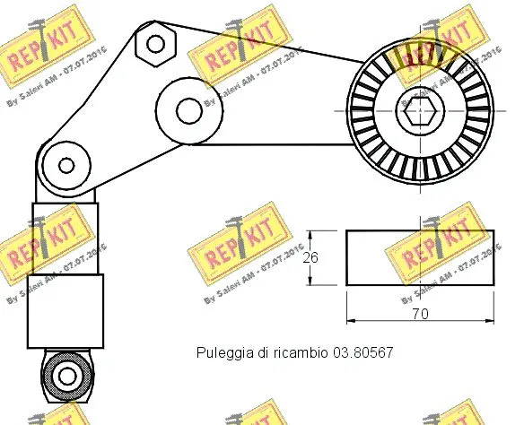 Belt Tensioner, V-ribbed belt