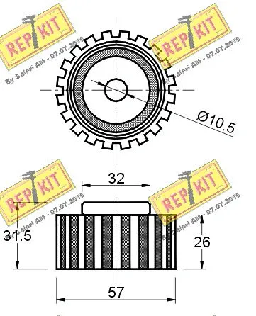 Deflection/Guide Pulley, timing belt