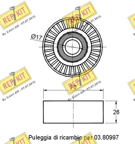 Deflection/Guide Pulley, V-ribbed belt