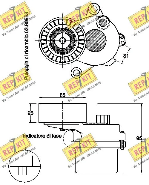 Belt Tensioner, V-ribbed belt
