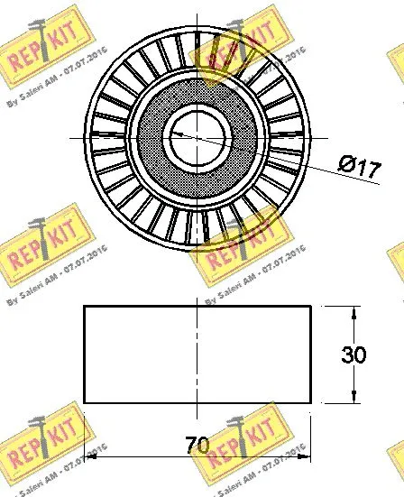 Deflection/Guide Pulley, V-ribbed belt