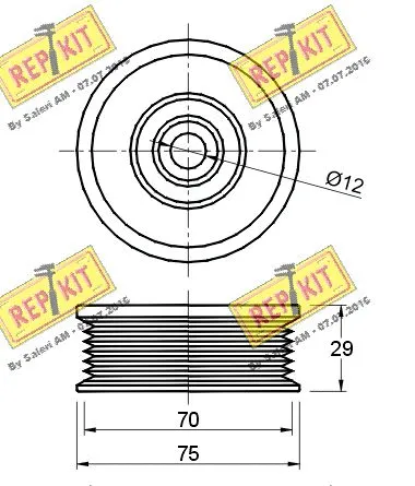Deflection/Guide Pulley, V-ribbed belt