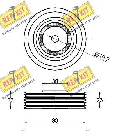Deflection/Guide Pulley, V-ribbed belt