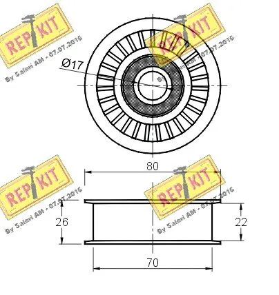 Deflection/Guide Pulley, V-ribbed belt