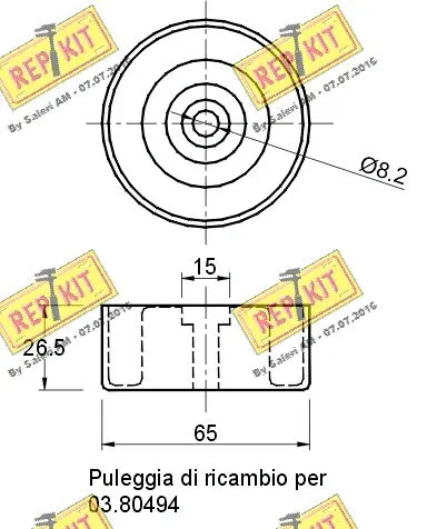 Deflection/Guide Pulley, V-ribbed belt