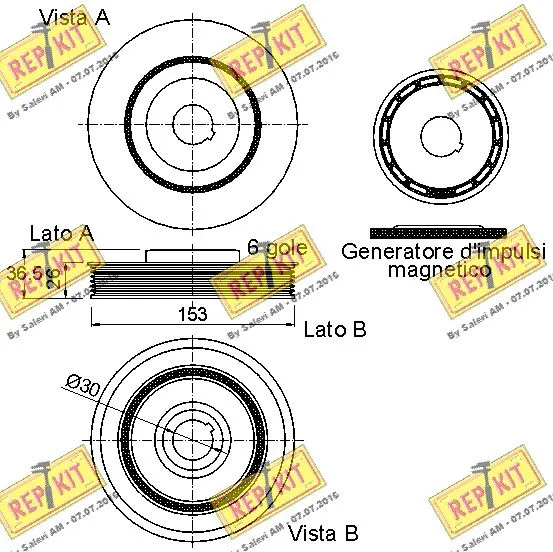 Belt Pulley, crankshaft