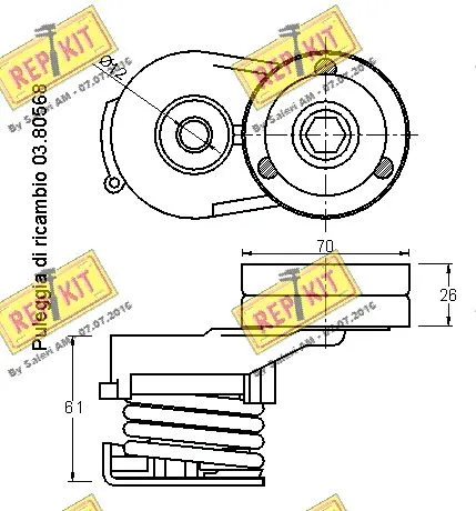 Belt Tensioner, V-ribbed belt