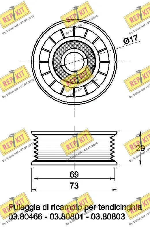 Deflection/Guide Pulley, V-ribbed belt