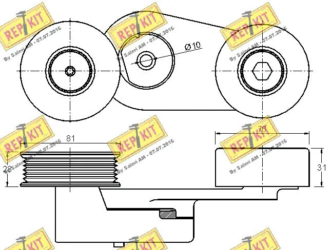 Belt Tensioner, V-ribbed belt