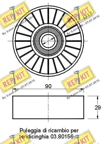 Deflection/Guide Pulley, V-ribbed belt