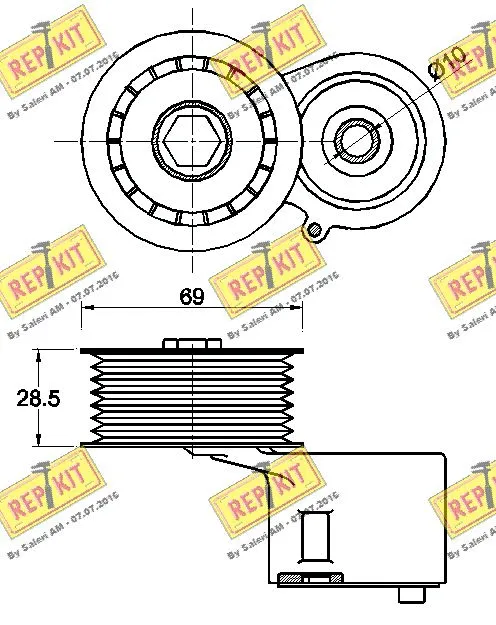 Belt Tensioner, V-ribbed belt