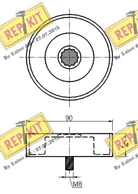 Deflection/Guide Pulley, V-ribbed belt